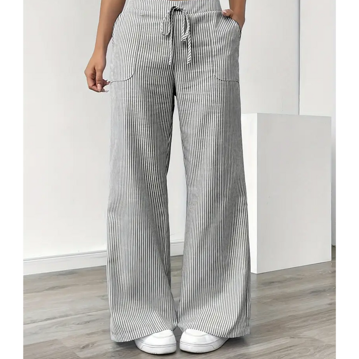 Sylvia | Striped Wide Leg Pants with Pockets