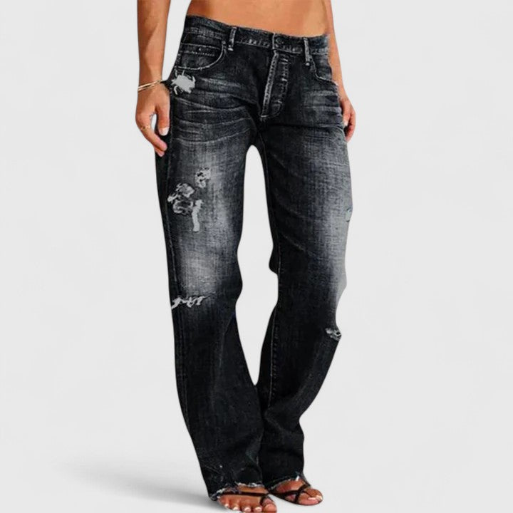 Cathy | Relaxed Low Rise Straight Leg Jeans