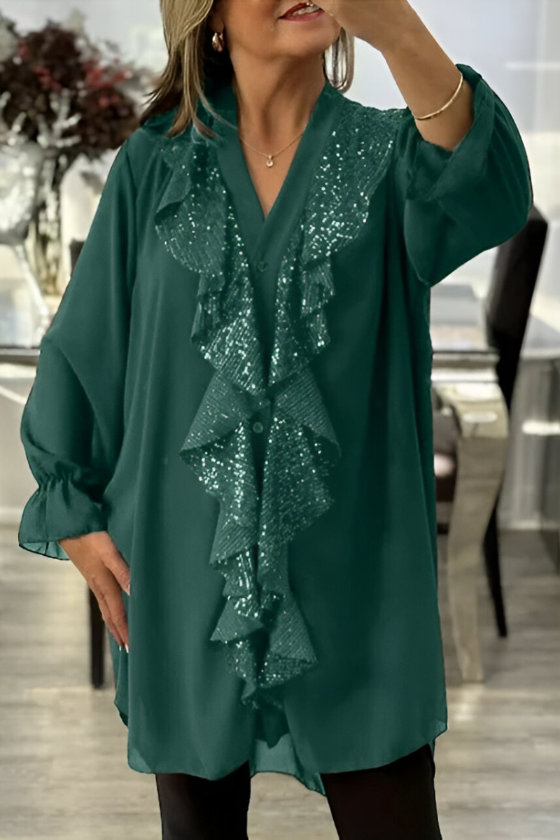 Cordelia | Elegant Ruffle Chiffon Blouse