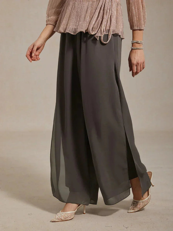 Grisandra | Chiffon Split Leg Pants