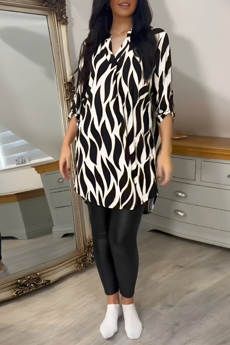 Derryn | Abstract Print Tunic Top