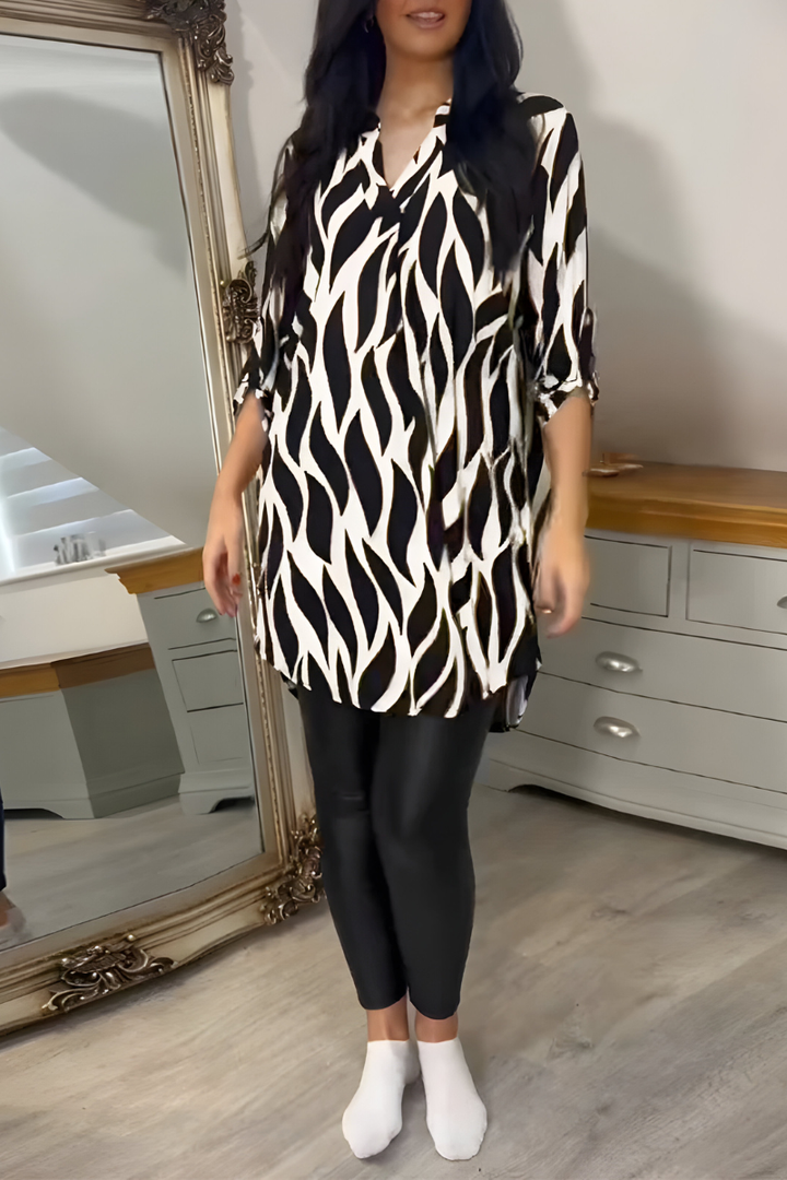 Derryn | Abstract Print Tunic Top