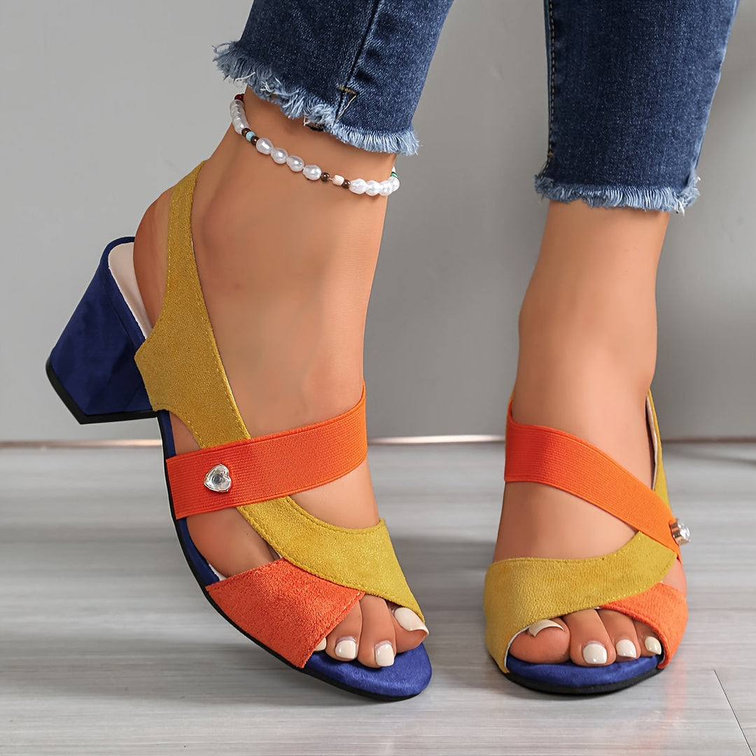 Colourful Cross-Strap Sandals