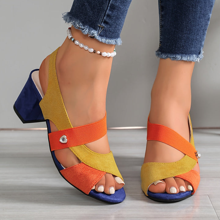 Colourful Cross-Strap Sandals