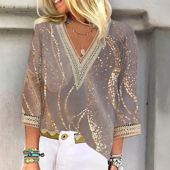 Sia | Vintage Lace Trim Sheer Blouse