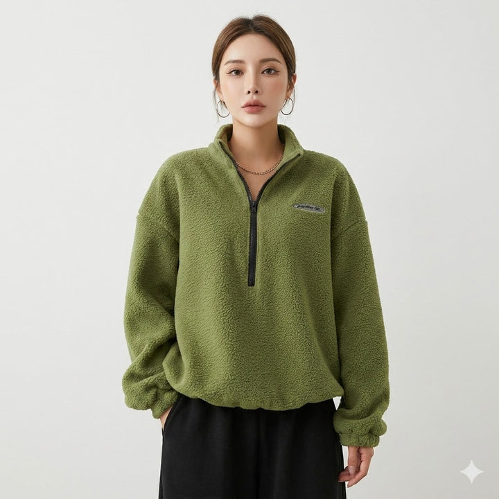 Tallie | Teddy Fleece Half Zip Sweater