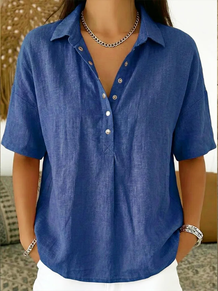Catriona | Effortless Linen Button Blouse