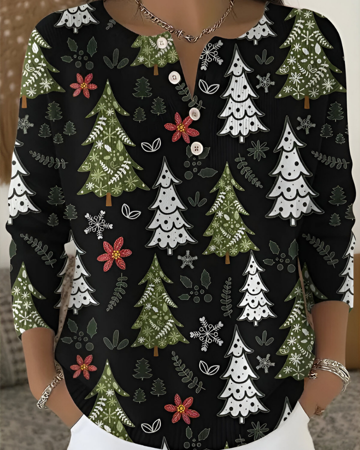 Joss | Festive Christmas Print Top