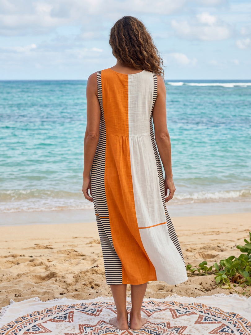 Owen | Colour Block Stripe Midi Dress