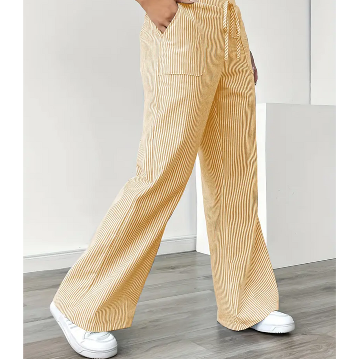 Sylvia | Striped Wide Leg Pants with Pockets