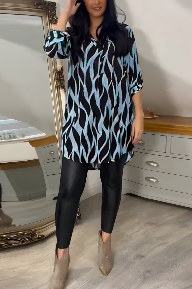 Derryn | Abstract Print Tunic Top