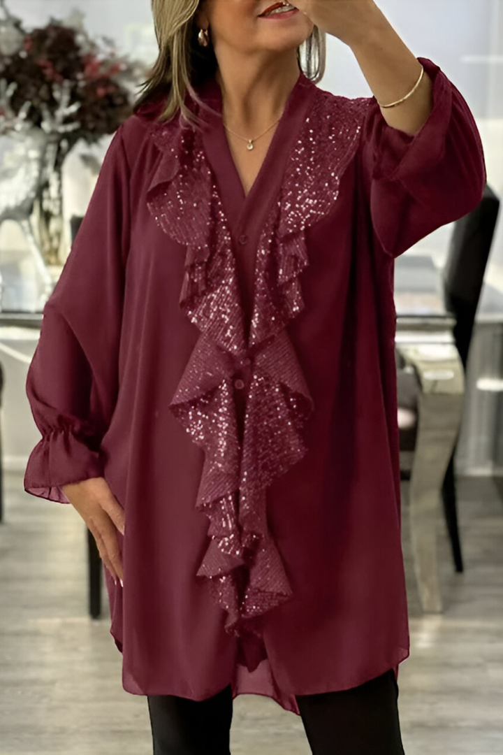 Cordelia | Elegant Ruffle Chiffon Blouse