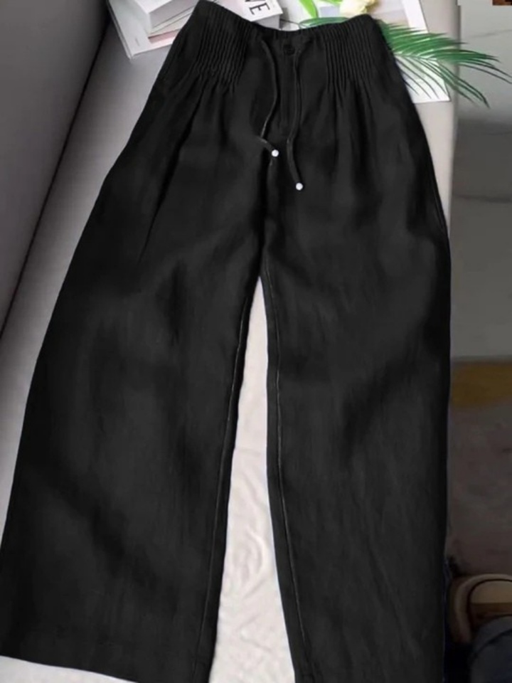 Zora | Flowing Wide Leg Pants with Shirred Waist