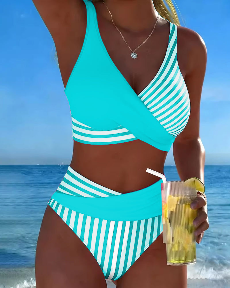 Xena | Crossed-Stripe Print Bikini