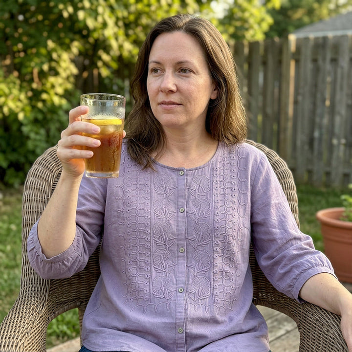 Freesia | Embroidered Button Front Blouse
