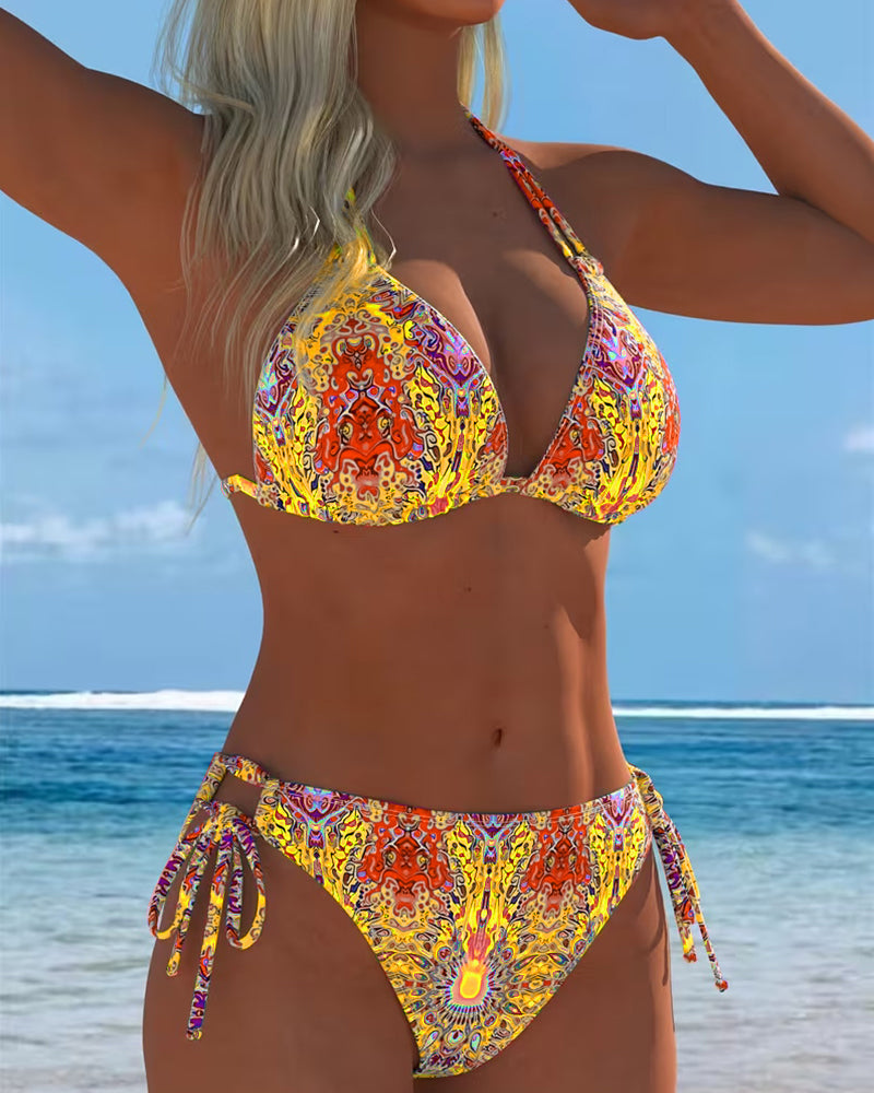 Mel | Colourful Halter-Print Bikini