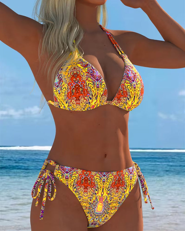 Mel | Colourful Halter-Print Bikini