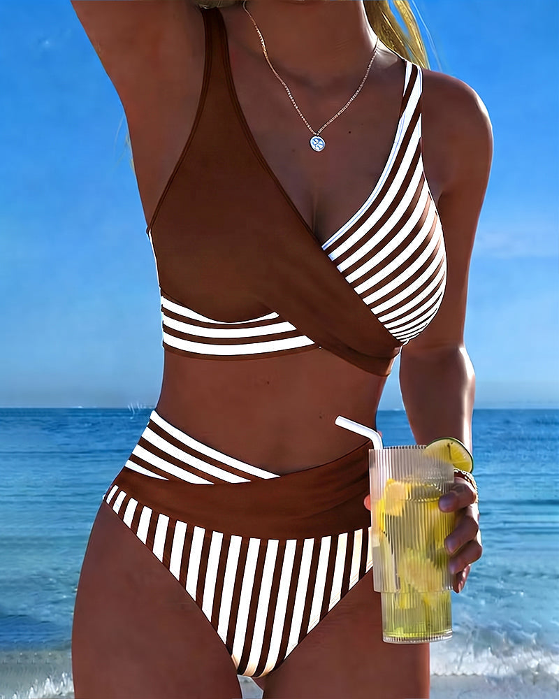 Xena | Crossed-Stripe Print Bikini