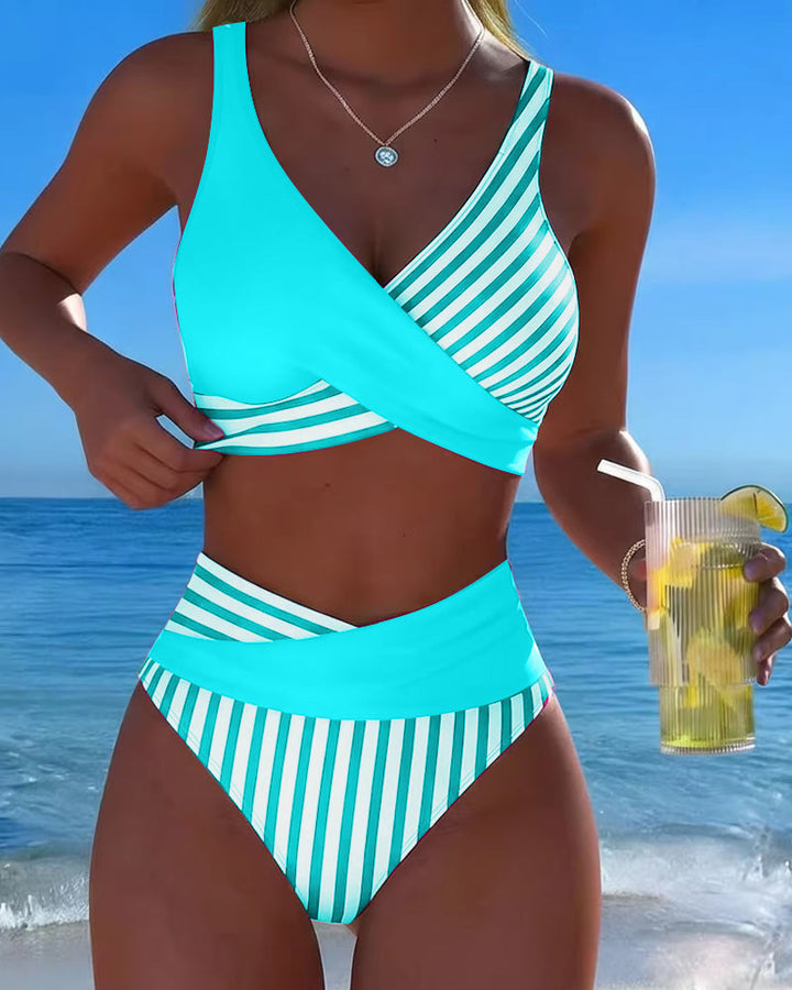 Xena | Crossed-Stripe Print Bikini