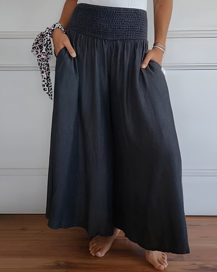 Trudy | Comfort Wide Leg Pants with Elastic Waist