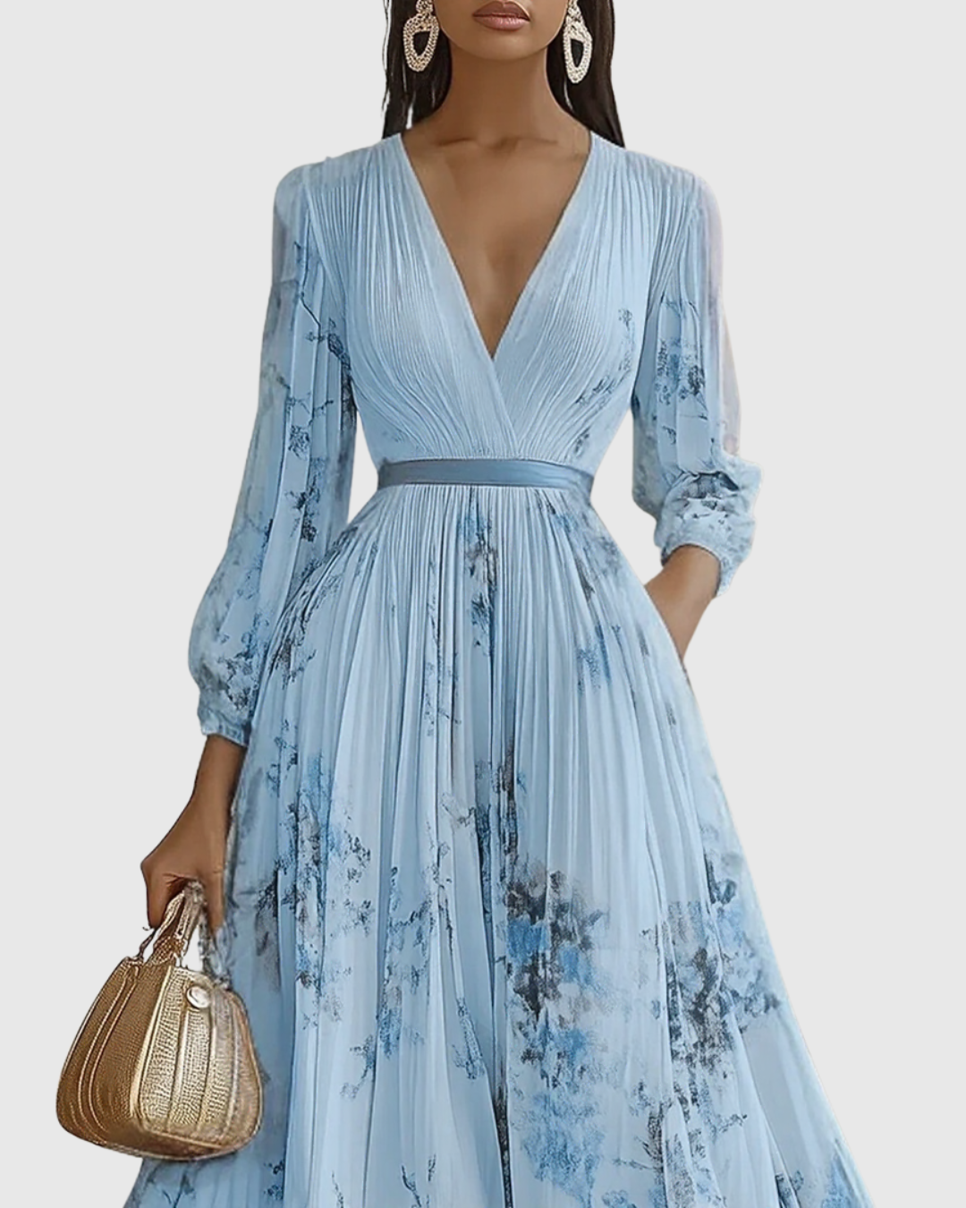 Rowena | Elegant Pleated Maxi Dress