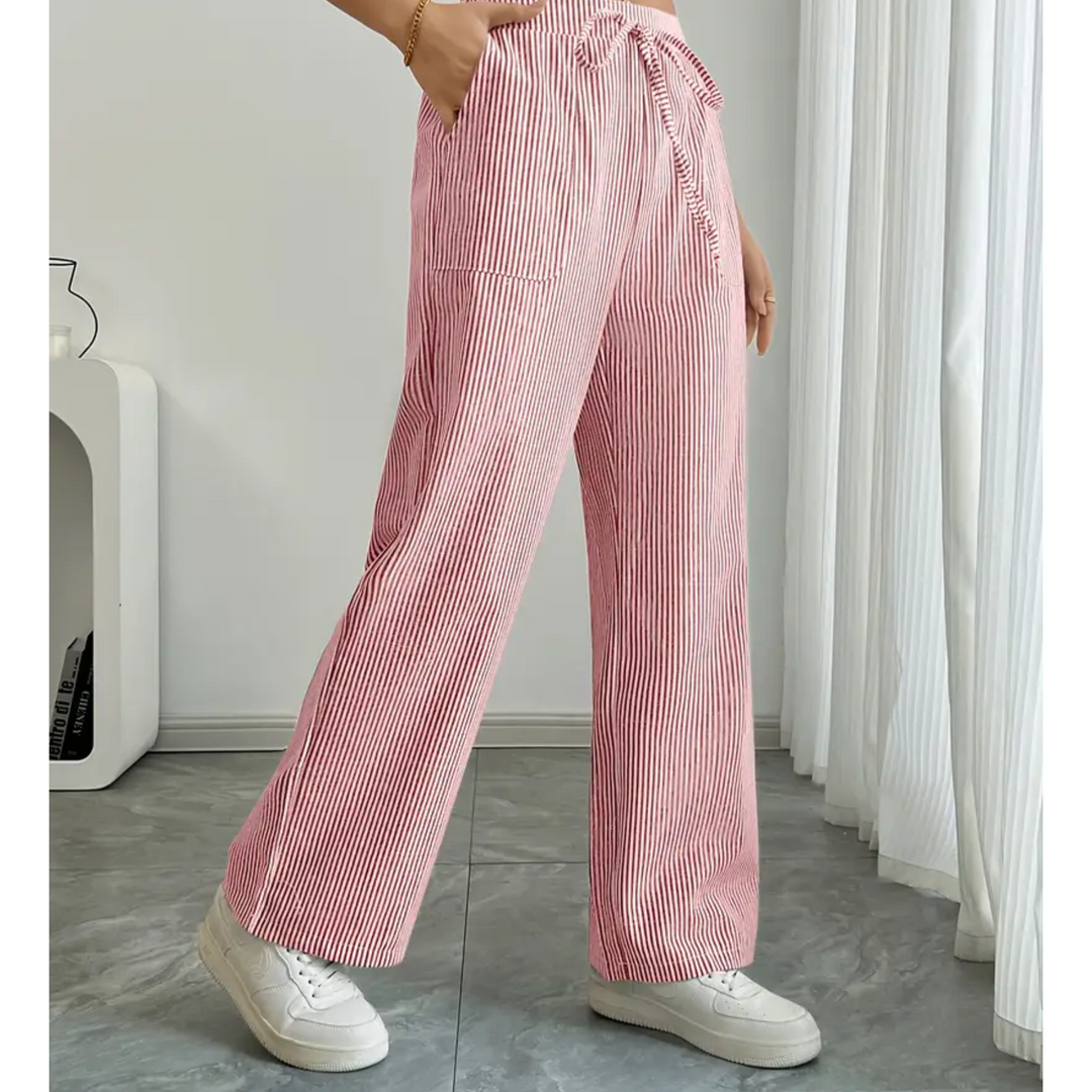 Sylvia | Striped Wide Leg Pants with Pockets