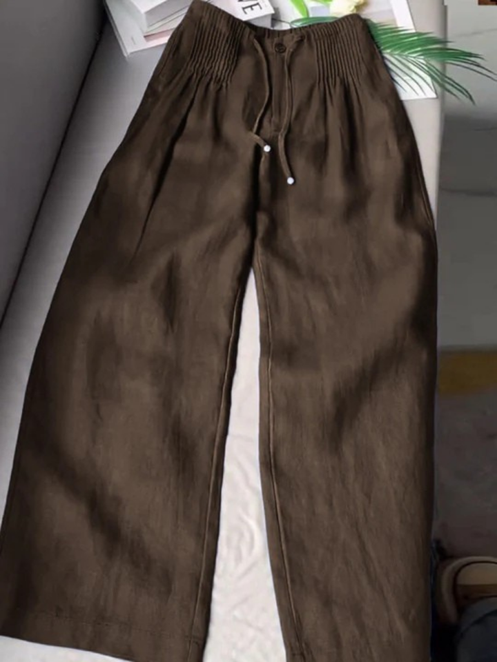 Zora | Flowing Wide Leg Pants with Shirred Waist