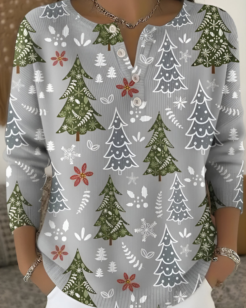 Joss | Festive Christmas Print Top