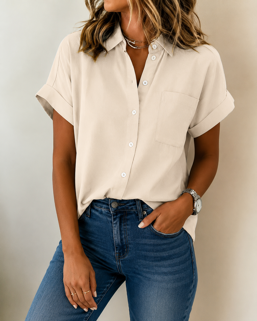 Lucinda | Camp Collar Cotton Shirt
