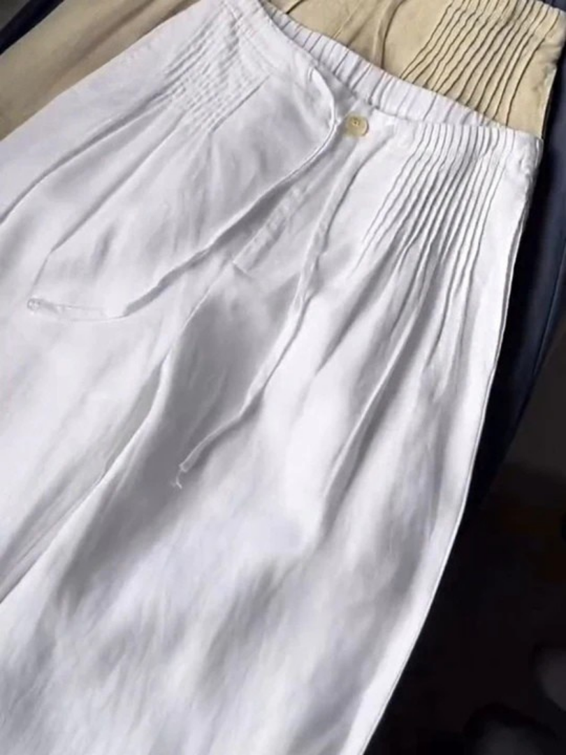 Zora | Flowing Wide Leg Pants with Shirred Waist