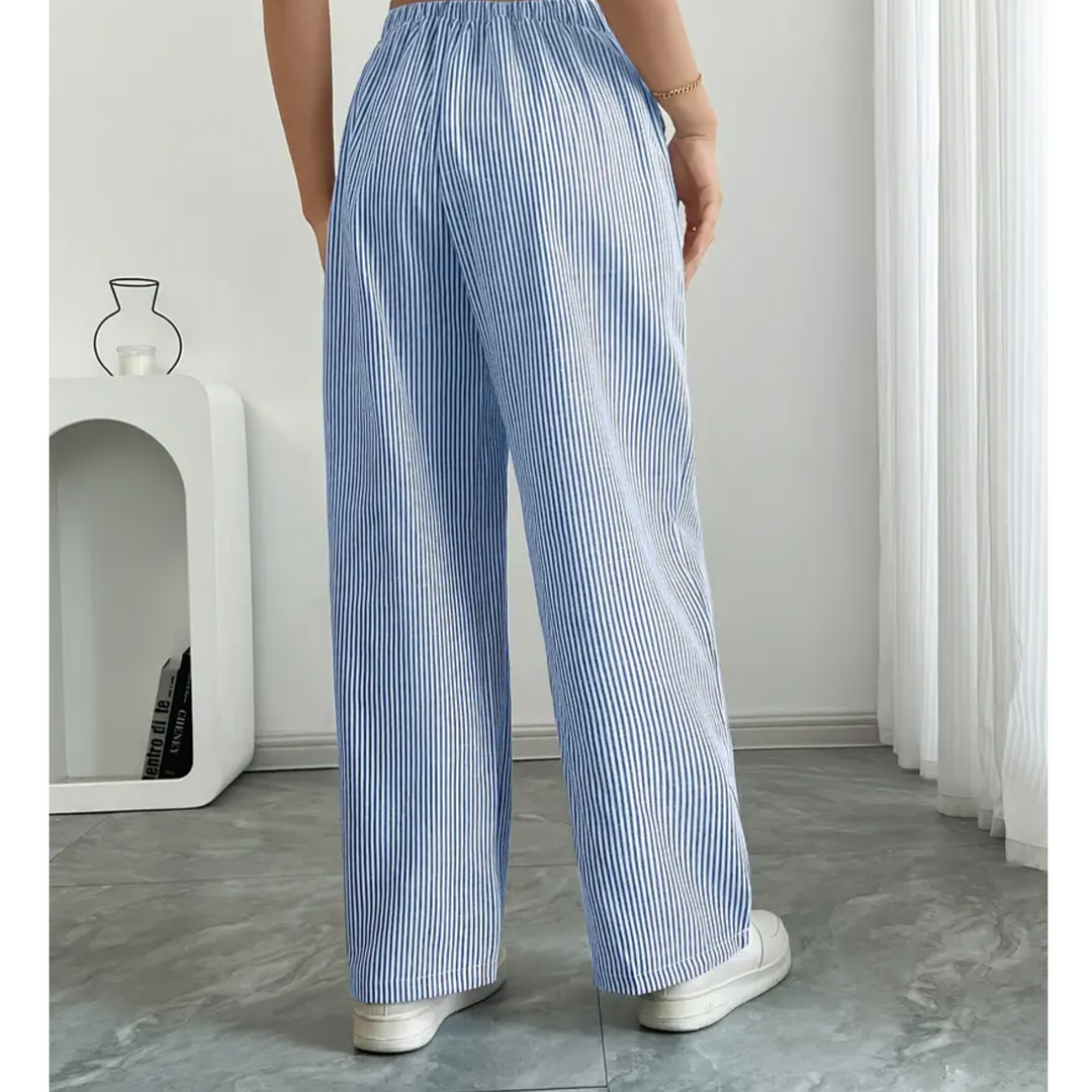 Sylvia | Striped Wide Leg Pants with Pockets