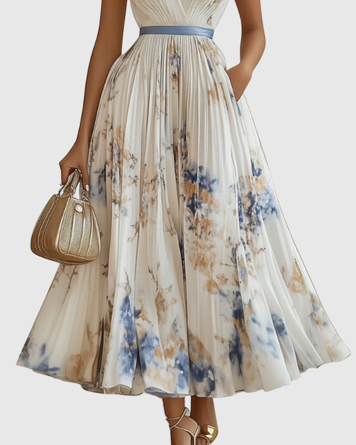 Rowena | Elegant Pleated Maxi Dress