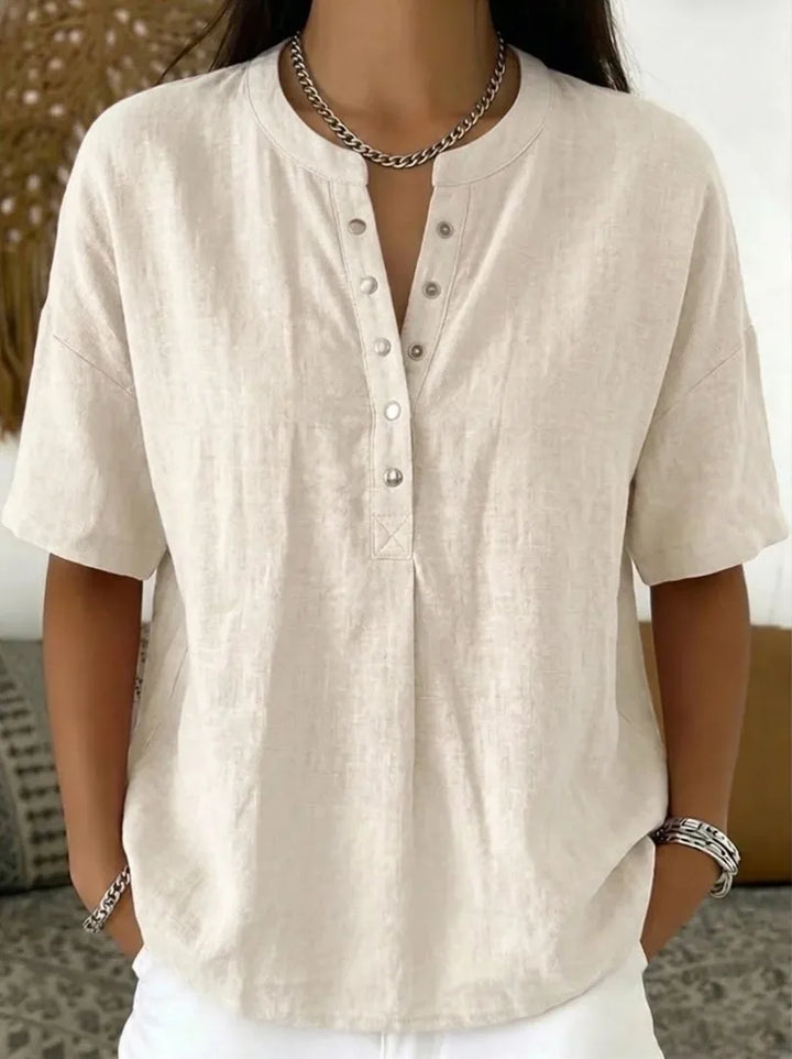 Ebony | Airy Linen Summer Blouse