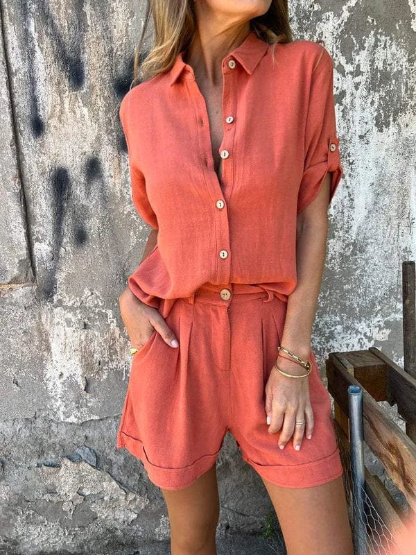Cilla | Matching Linen Shorts and Shirt Set