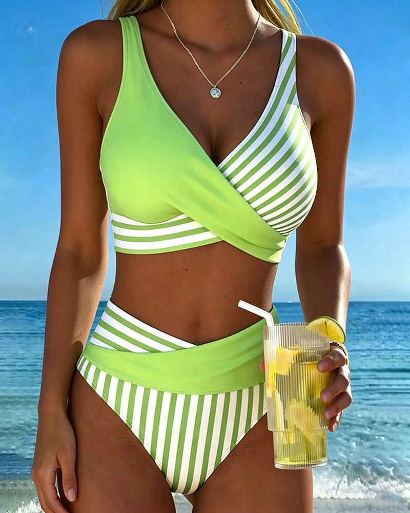 Xena | Crossed-Stripe Print Bikini