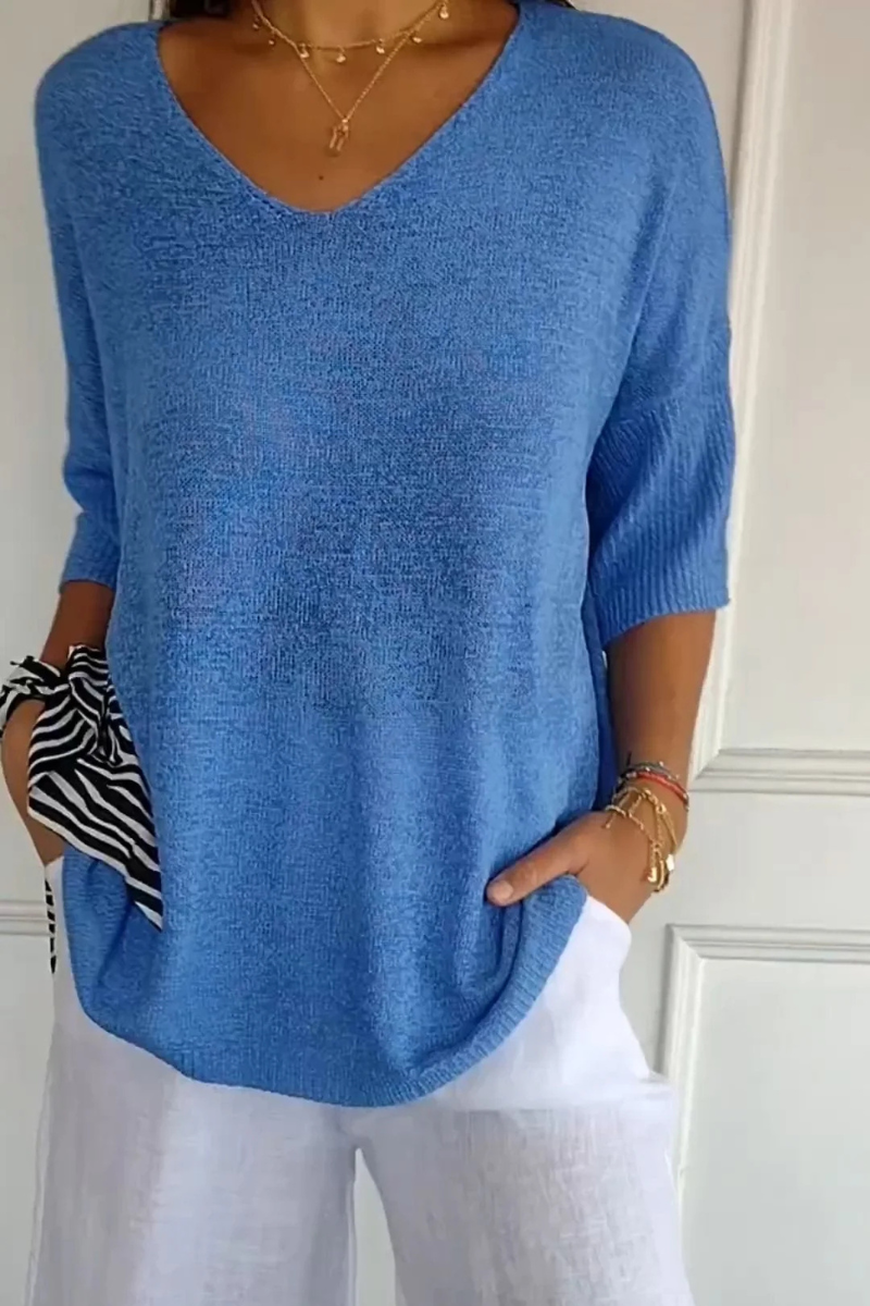 Allira | Soft V Neck Knit Top