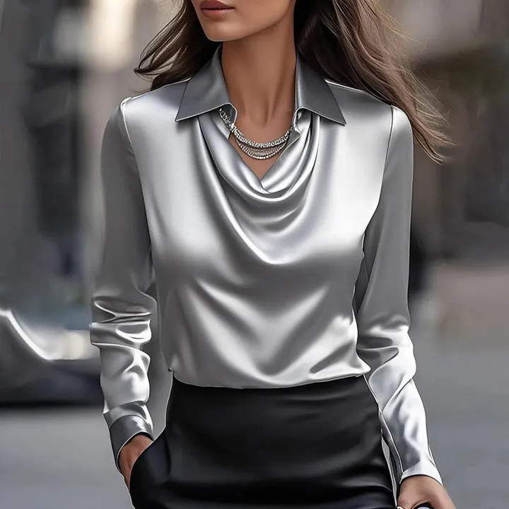 Karri | Satin Cowl Neck Blouse