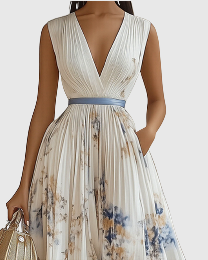 Rowena | Elegant Pleated Maxi Dress