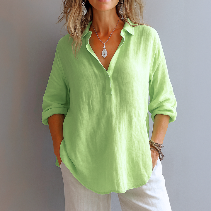 Nyla | Blush Relaxed Linen Shirt