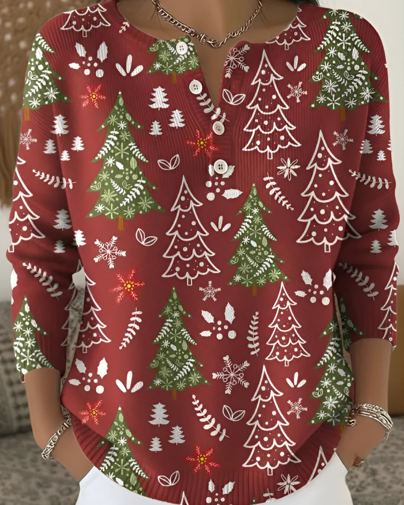 Joss | Festive Christmas Print Top