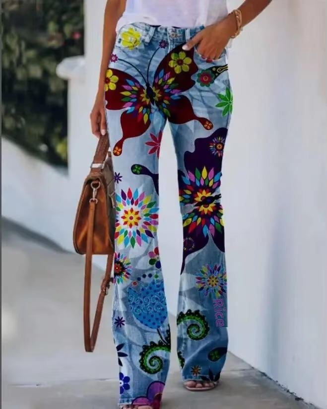 Briony | Embroidered Floral Flare Jeans