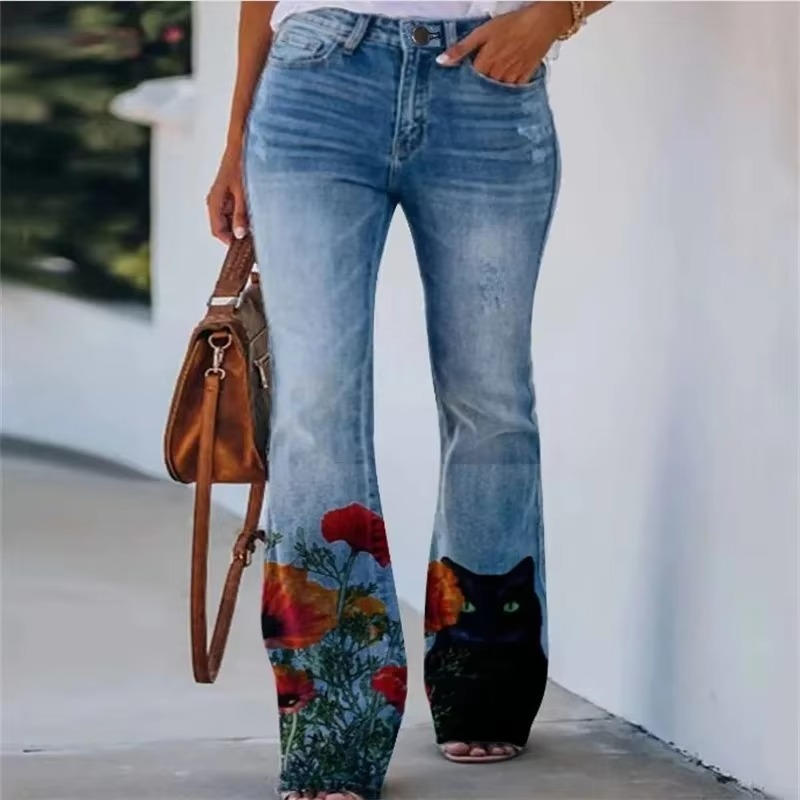 Briony | Embroidered Floral Flare Jeans