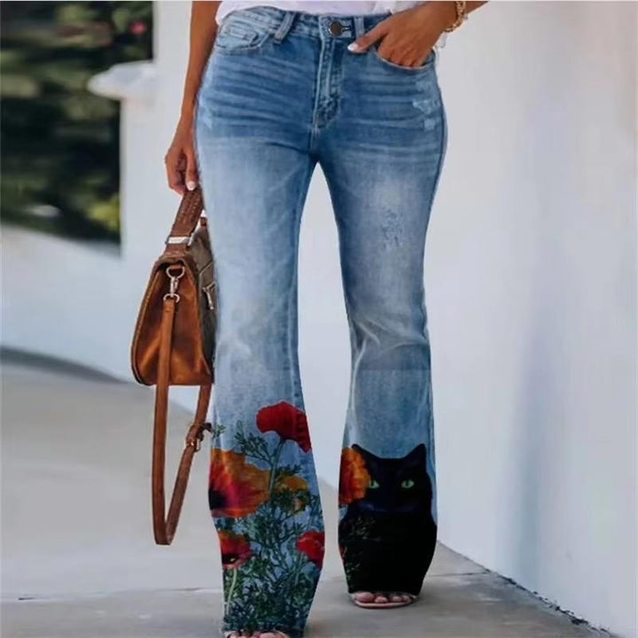Briony | Embroidered Floral Flare Jeans