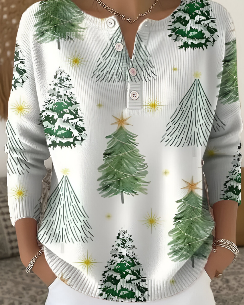 Joss | Festive Christmas Print Top