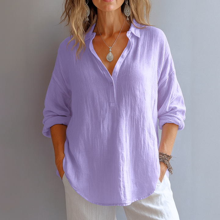 Nyla | Blush Relaxed Linen Shirt