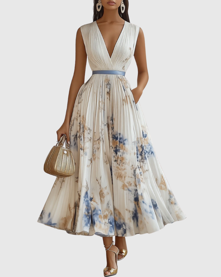 Rowena | Elegant Pleated Maxi Dress