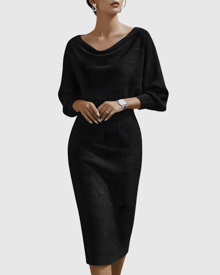 Esme | White Draped Batwing Midi Dress