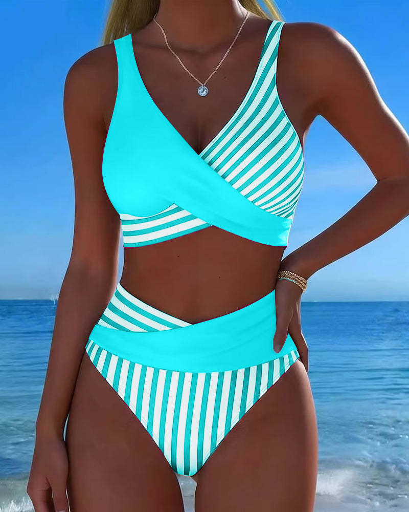 Xena | Crossed-Stripe Print Bikini