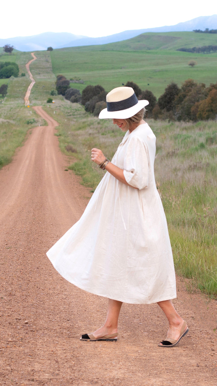 Isabella | Sand Linen Dress