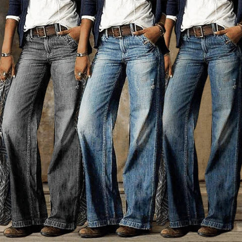 Roslyn | Retro High Waist Wide Leg Flare Jeans